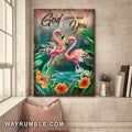 Flamingo, Hibiscus, God gave me you - Jesus Portrait Canvas Prints, Wall Art