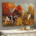Cows on the autumn farm - Jesus Landscape Canvas Prints, Wall Art