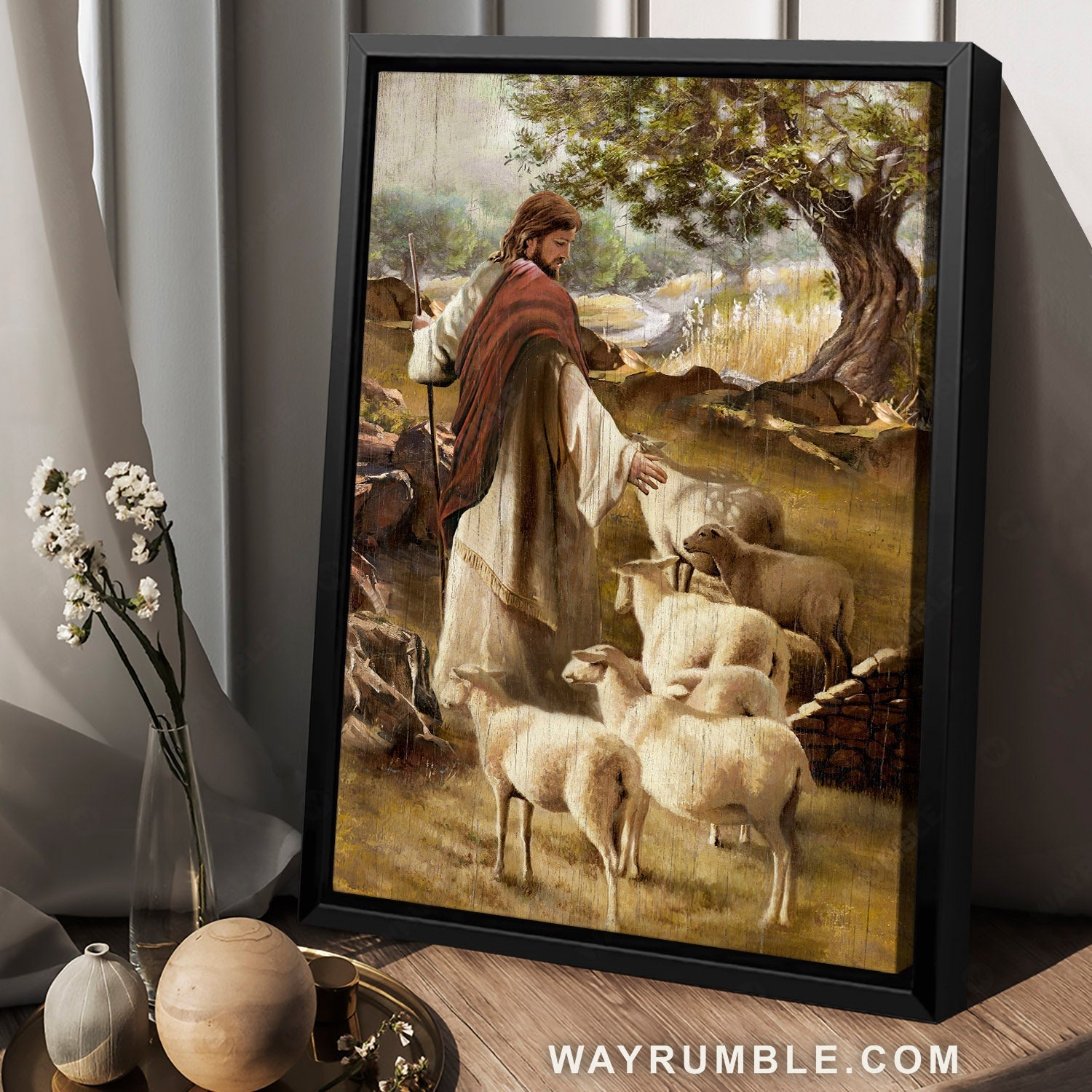 Amazing forest, Jesus painting, Lamb of God, Following God - Jesus Portrait Canvas Prints, Christian Wall Art