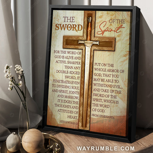 Amazing cross, Bible verses, Word of God, The sword of the spirit - Jesus Portrait Canvas Prints, Christian Wall Art