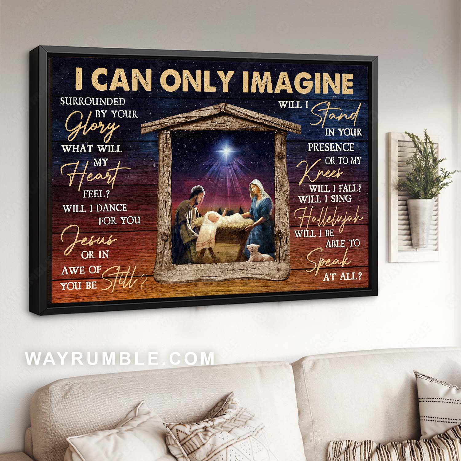 Birth of Jesus, Star of Bethlehem, Mother Mary, I can only imagine - Jesus Landscape Canvas Prints, Christian Wall Art