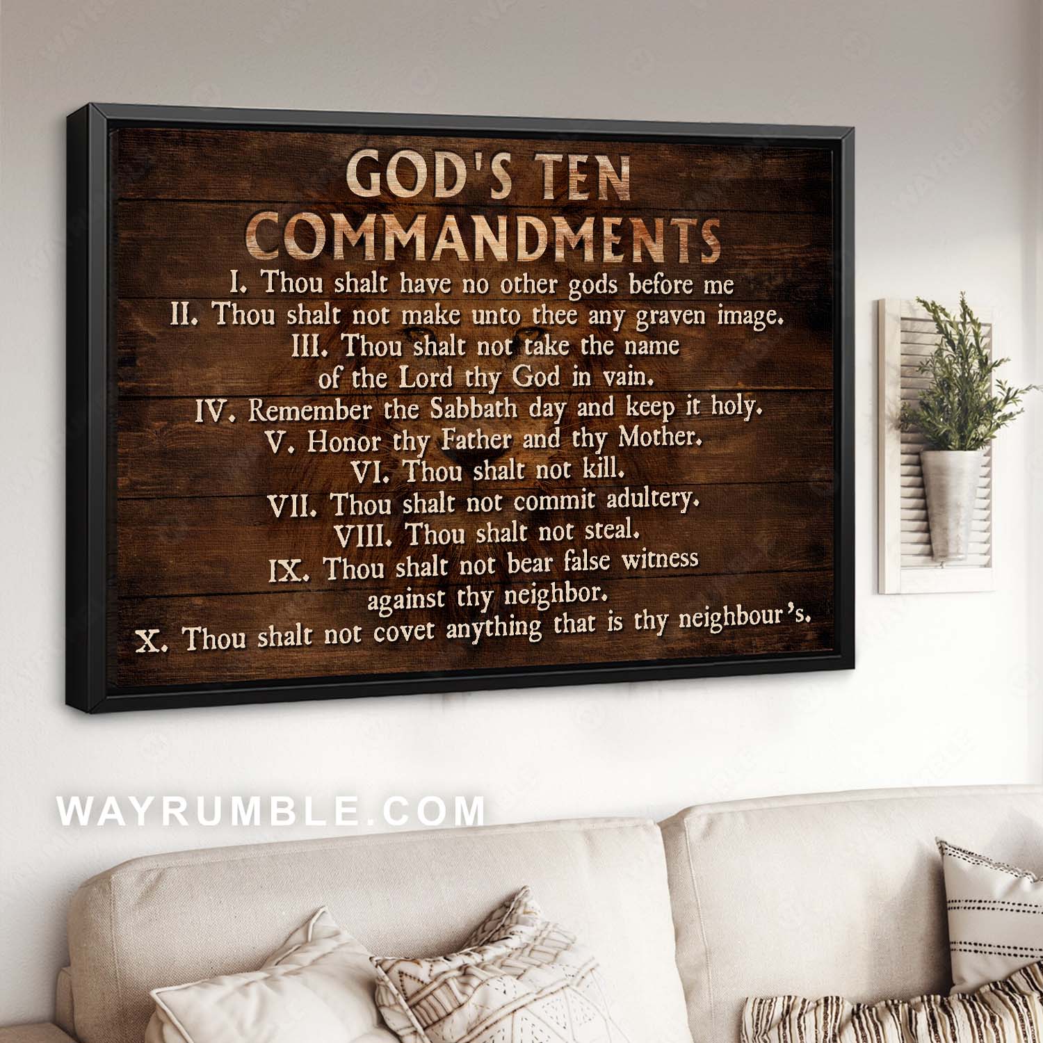 Abstract lion head, Bible verses, Inspirational quote, God's ten commandments - Jesus Landscape Canvas Prints, Christian Wall Art