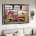 Old red truck, Red barn, Old rugged cross, Grateful, thankful, blessed - Jesus Landscape Canvas Prints, Christian Wall Art