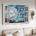 Dandelion painting, White butterfly, Night sky, Give it to God & go to sleep - Jesus Landscape Canvas Prints, Home Decor Wall Art
