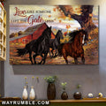 Jesus, Stunning horse, Farm - Live like someone left the gate open Landscape Canvas Prints, Wall Art