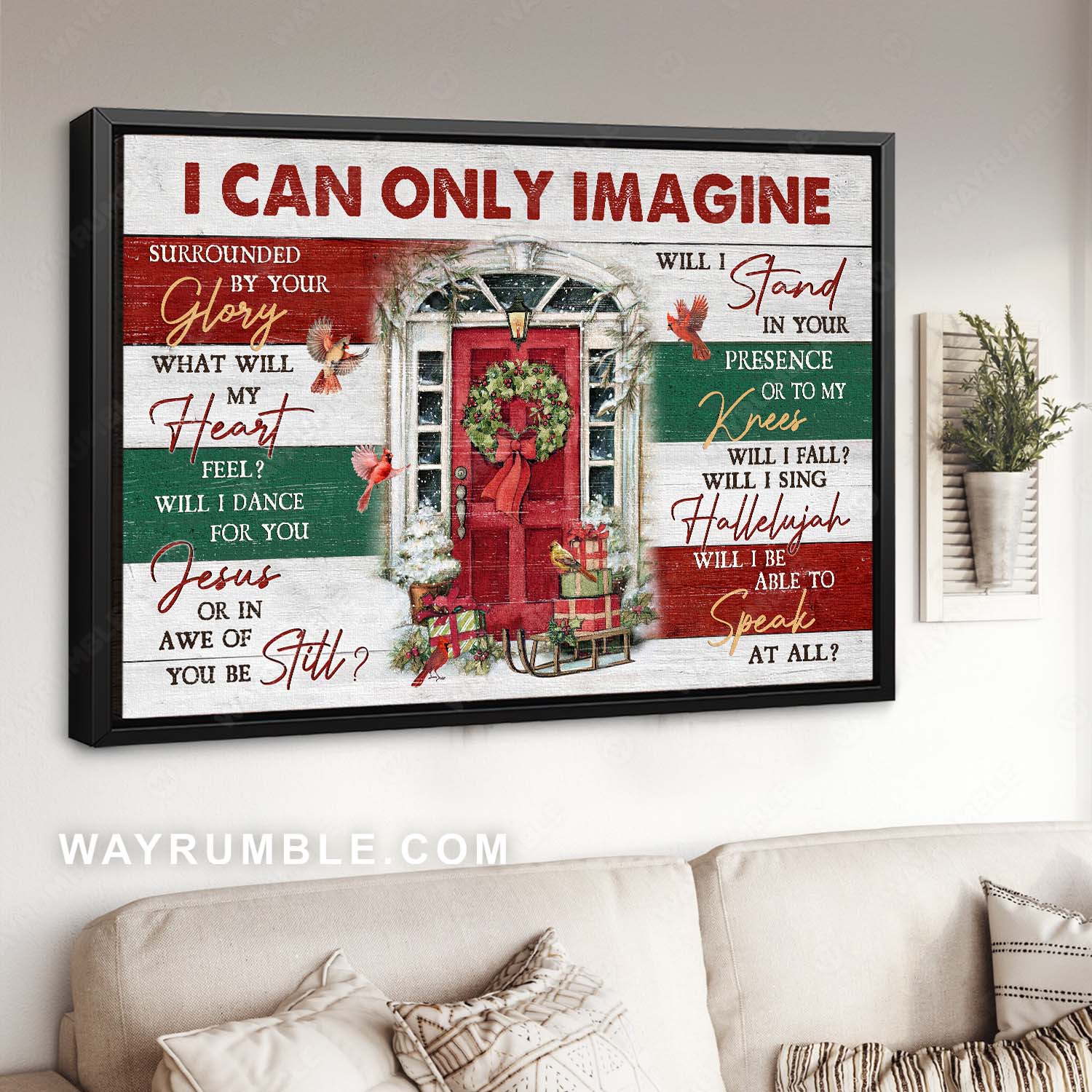 Christmas decoration, Cardinal drawing, Christmas gifts, I can only imagine - Jesus Landscape Canvas Prints, Home Decor Wall Art