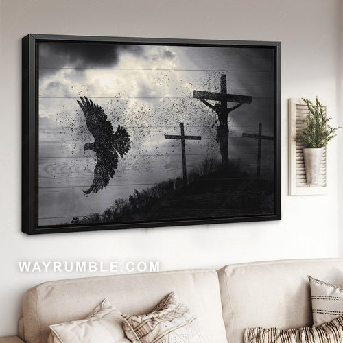 Amazing dove, Baptism of Jesus, Holy spirit, Jesus Christ on the cross - Jesus Landscape Canvas Prints, Christian Wall Art
