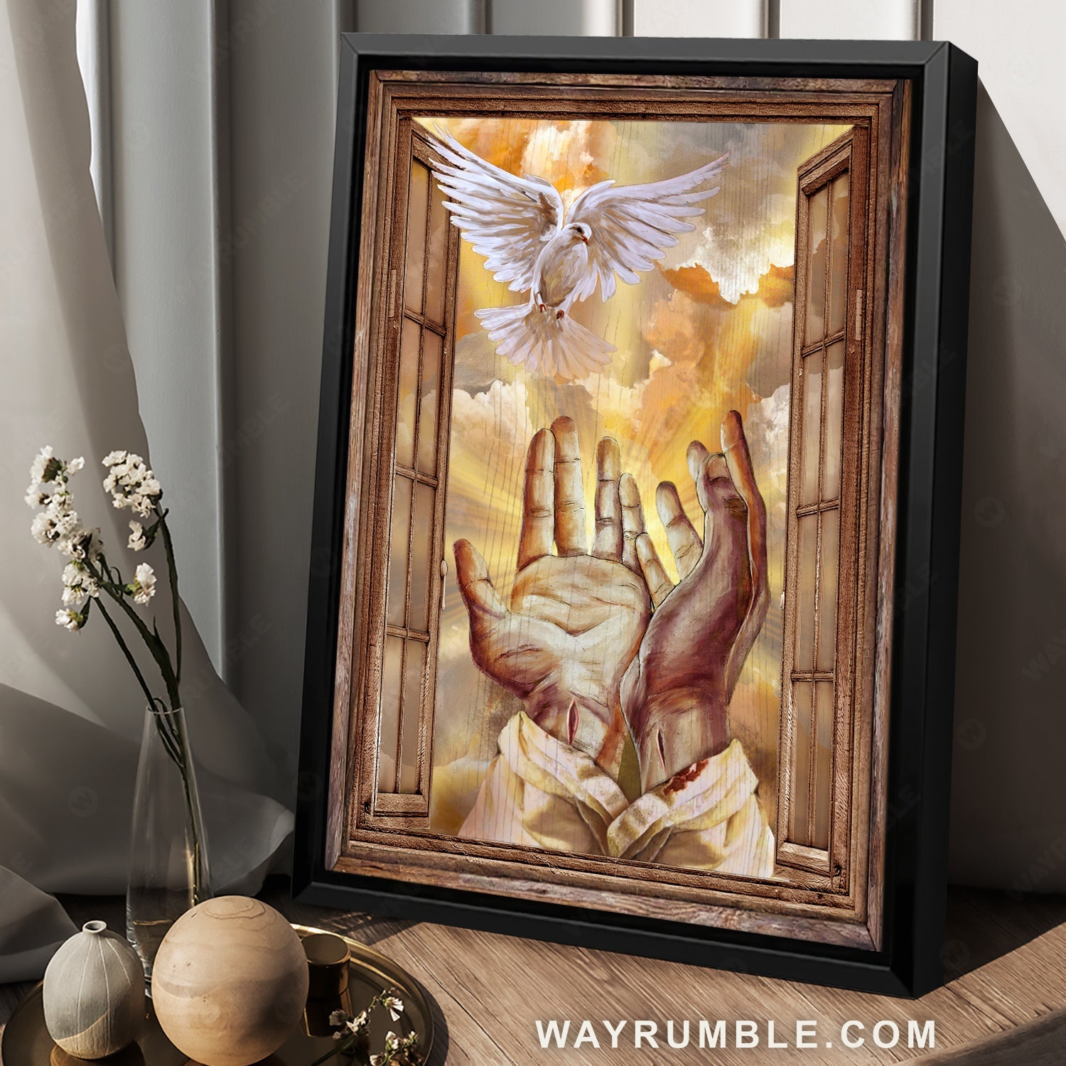Holy spirit dove, Wooden windows, Jesus hands, Beautiful heaven - Jesus Portrait Canvas Prints, Christian Wall Art