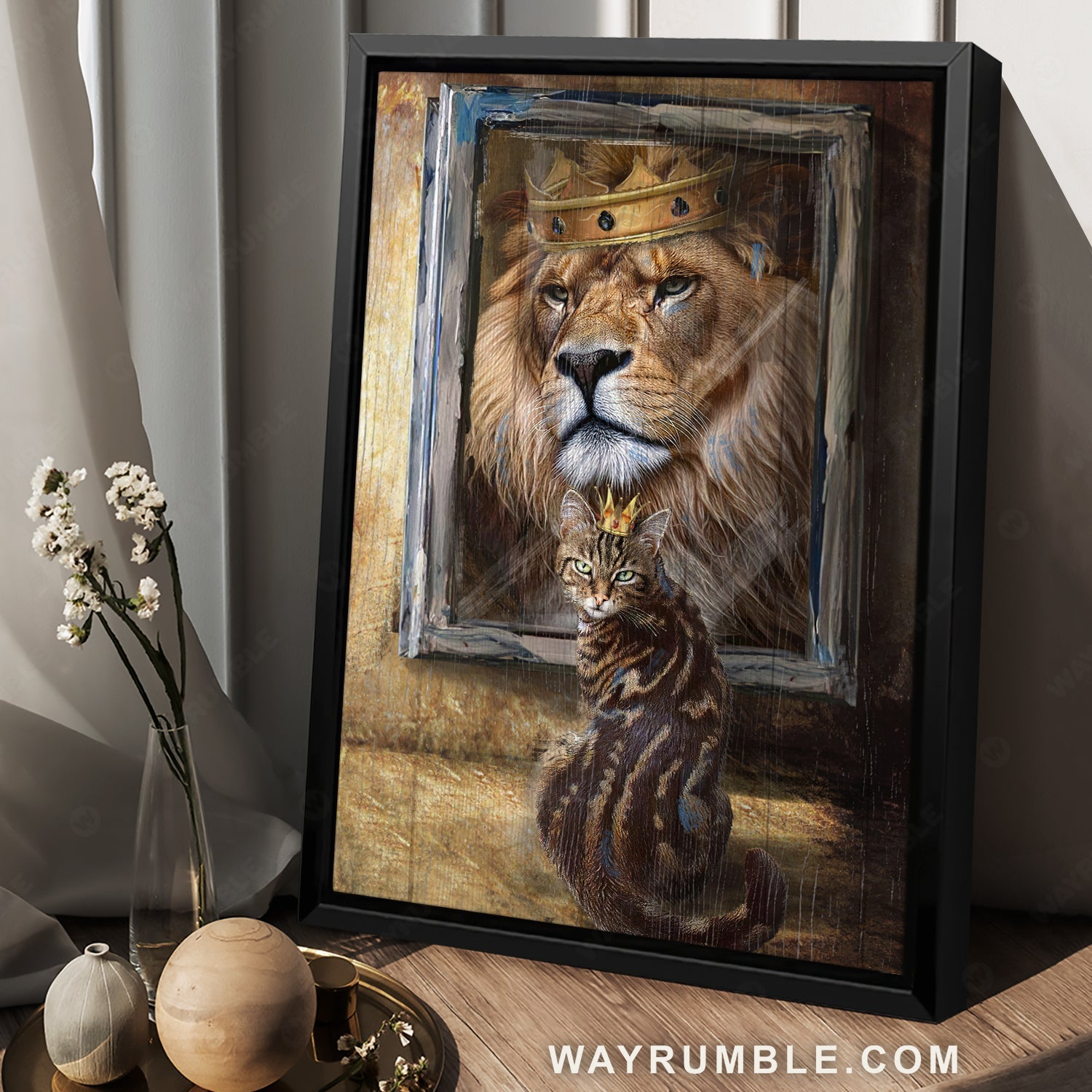 Great lion king, Lion of Judah, Cat painting, Lovely brown cat - Jesus Portrait Canvas Prints, Christian Wall Art