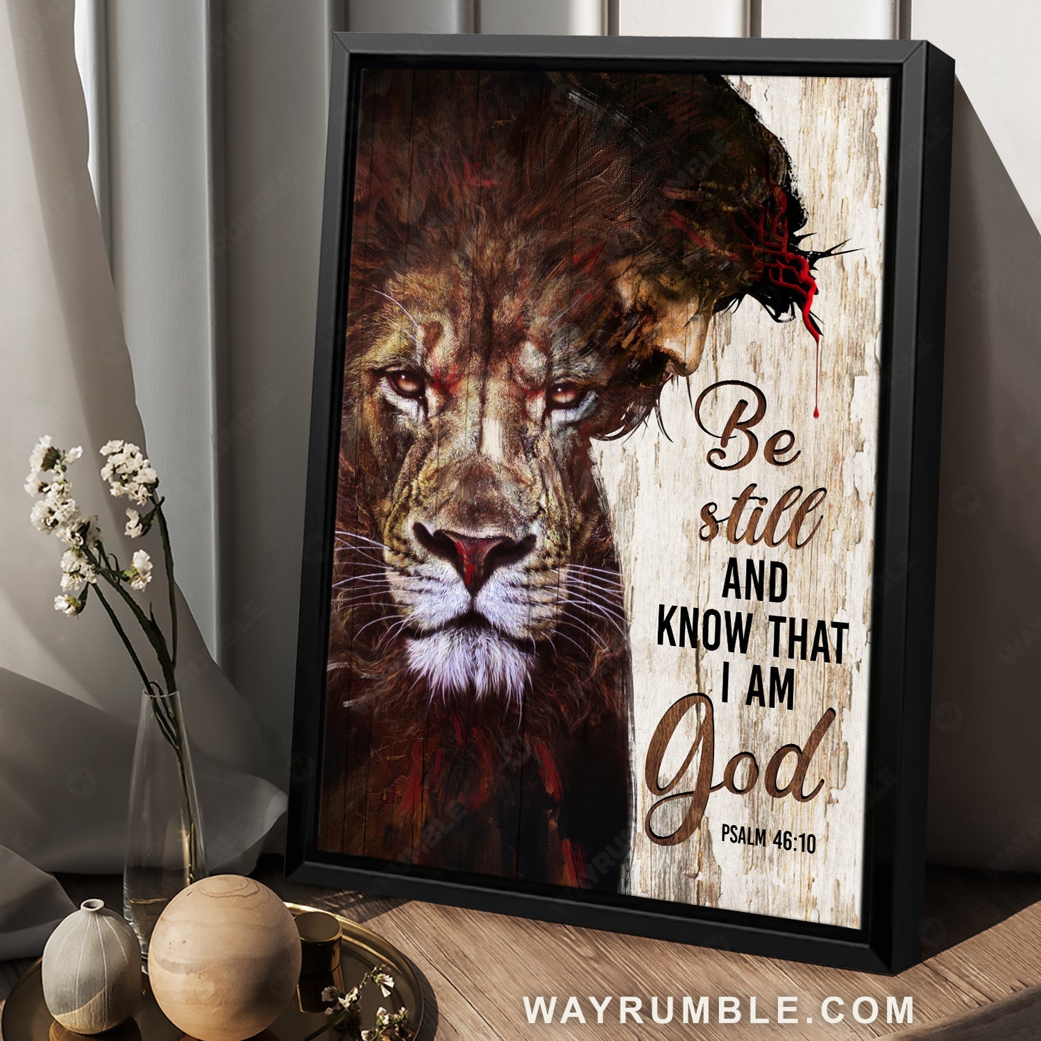 Awesome lion head, Lion of Judah, Jesus Christ, Be still and know that I am God - Jesus Portrait Canvas Prints, Christian Wall Art