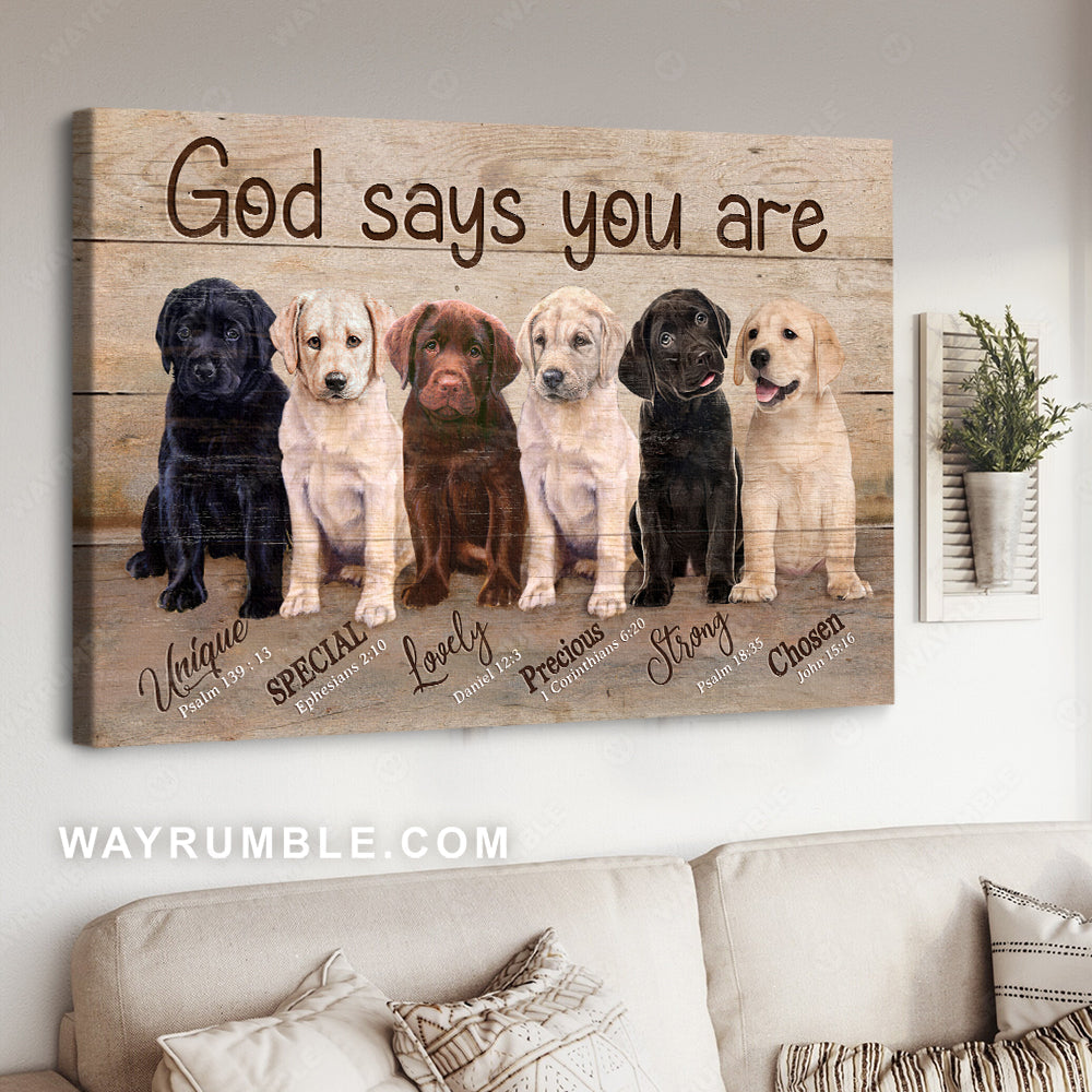 Labrador, Puppy, Pets - God says you are Dog Landscape Canvas Prints, Wall Art