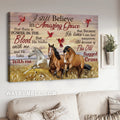 Pretty meadow land, Running horse, Cardinal, I still believe in amazing grace - Jesus Landscape Canvas Prints, Home Decor Wall Art