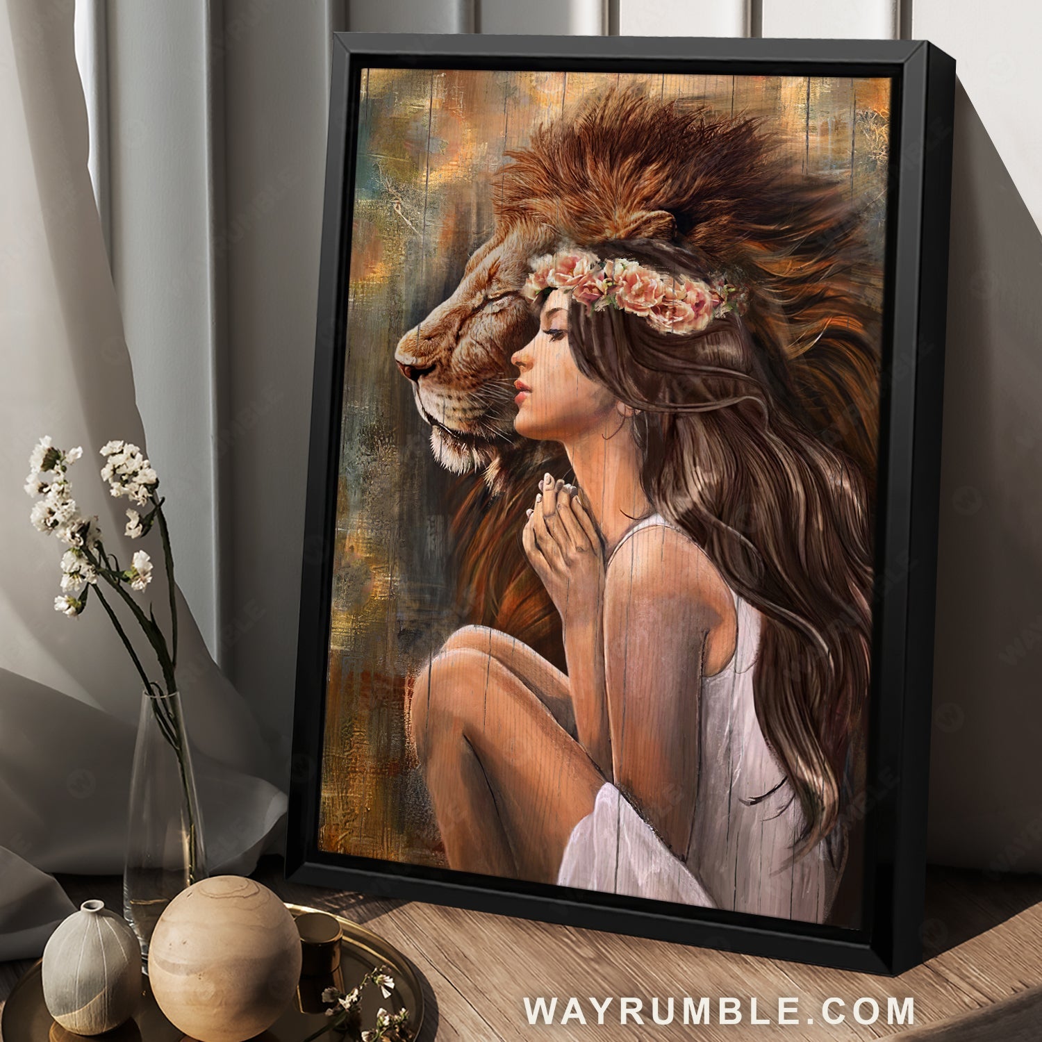 Abstract art, Lion of Judah, Pretty woman, Religious painting - Jesus Portrait Canvas Prints, Christian Wall Art