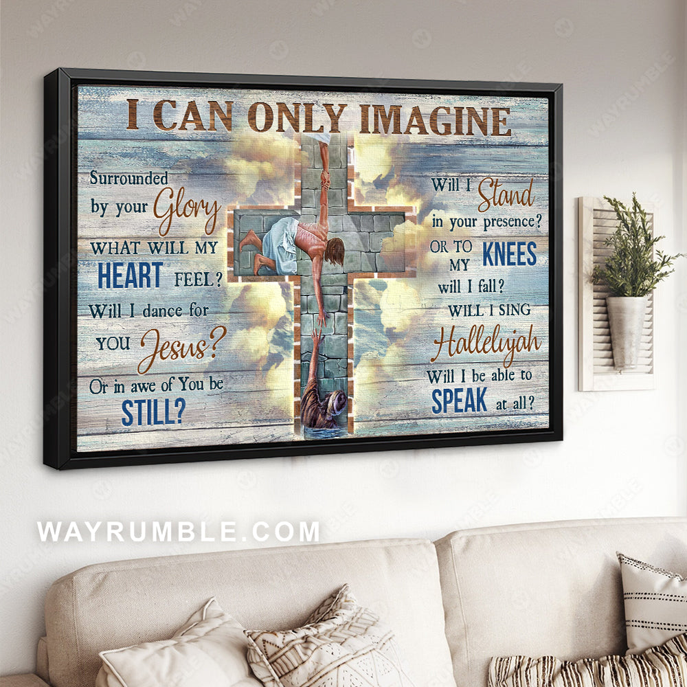Abstract cross, Christ the redeemer, Christian song, I can only imagine - Jesus Landscape Canvas Prints, Christian Wall Art