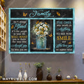 Colorful flower painting, Yellow butterfly, Black background, Family isn't always blood - Jesus Landscape Canvas Prints, Wall Art