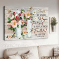 Bible verse, Watercolor flowers, Hummingbird painting, Be joyful in hope - Jesus Landscape Canvas Prints, Home Decor Wall Art