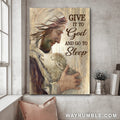Jesus Painting, Little Lamb, Give it to God and sleep - Jesus Portrait Canvas Prints, Wall Art