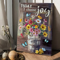 Butterfly, Flowers, Today I choose joy, James 1:2 - Jesus Portrait Canvas Prints, Wall Art